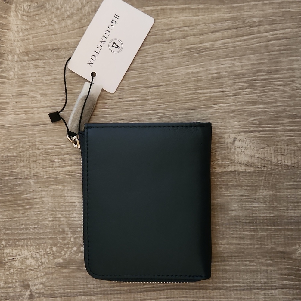 NWT Bagginton Leather Wallet Navy Blue - Picture 4 of 7